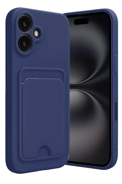 Newface Apple iPhone 16 Kılıf Kelvin Kartvizitli Silikon - Lacivert ürün görseli 1