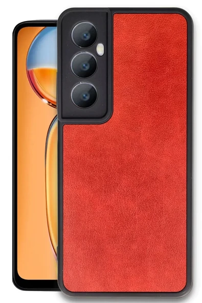 Newface Realme C65 Kılıf Aras Deri Kapak - Kırmızı ürün görseli 1