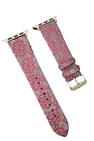Newface Apple Watch 38mm Creeper Desenli Kordon - Pembe ürün görseli 1