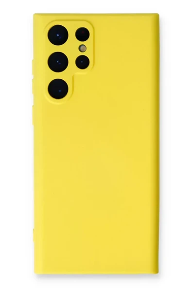 Newface Samsung Galaxy S24 Ultra Kılıf Nano içi Kadife Silikon - Sarı ürün görseli 1