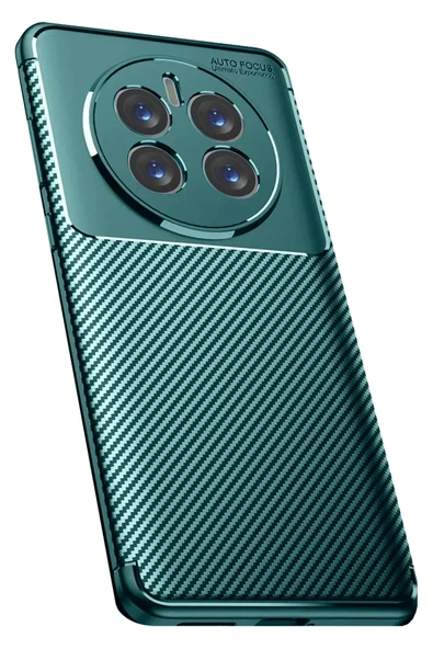 Newface Realme 12 Pro Plus Kılıf Auto Focus Karbon Kapak - Koyu Yeşil ürün görseli 1