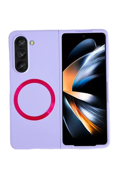 Newface Samsung Galaxy Z Fold 5 Kılıf Mata Fold Kapak - Lila ürün görseli 1