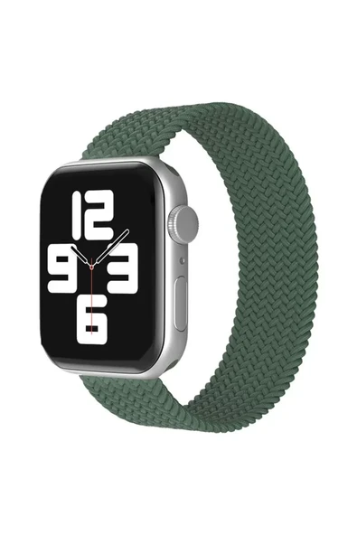 Newface Apple Watch 38mm Ayarlı Solo Silikon Kordon - Haki Yeşil ürün görseli 1