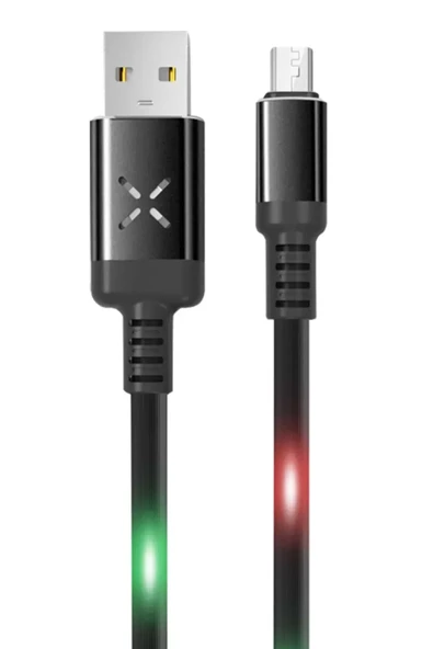 Konfulon DC09 Ses Duyarlı Işıklı Micro USB Kablo 1M 2A - Siyah ürün görseli 1