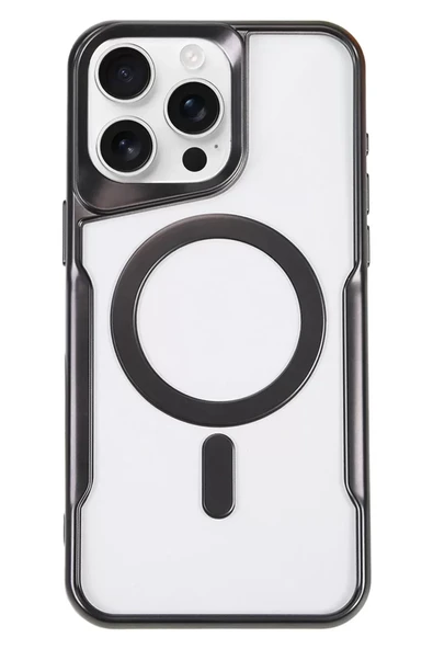 Newface Apple iPhone 16 Pro Max Kılıf Boyi Magsafe Silikon Kapak - Siyah ürün görseli 1