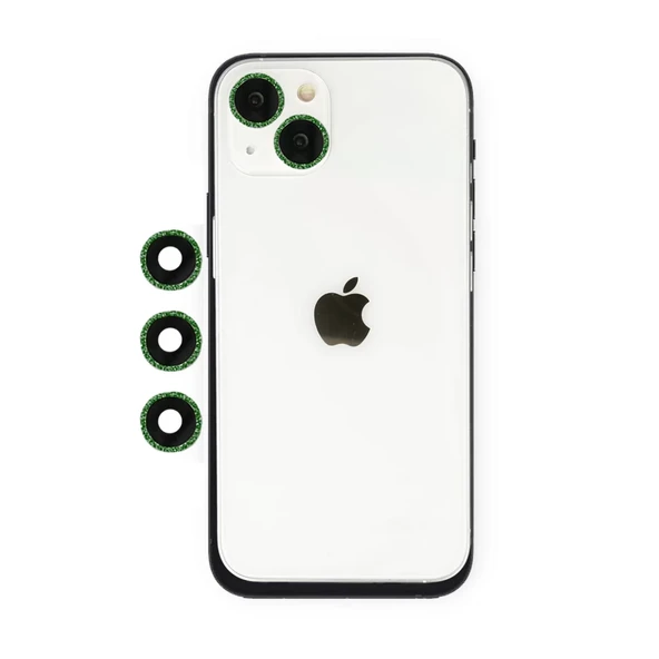 Newface Apple iPhone 14 Shine Kamera Lens - Yeşil - Resim 3