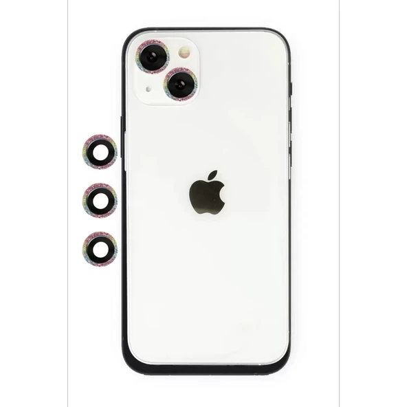 Newface Apple iPhone 14 Shine Kamera Lens - Rainbow - Resim 2