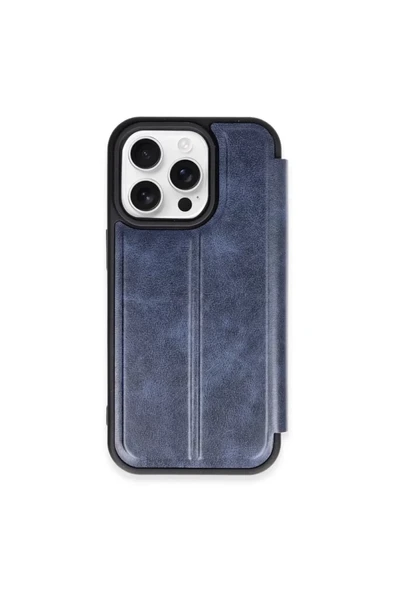 Newface Apple iPhone 15 Pro Max Kılıf Flip Cover - Lacivert ürün görseli 1