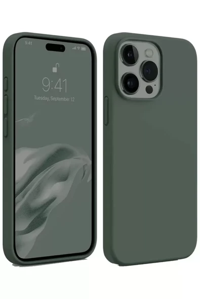 Newface Apple iPhone 15 Pro Max Kılıf First Silikon - Koyu Yeşil ürün görseli 1
