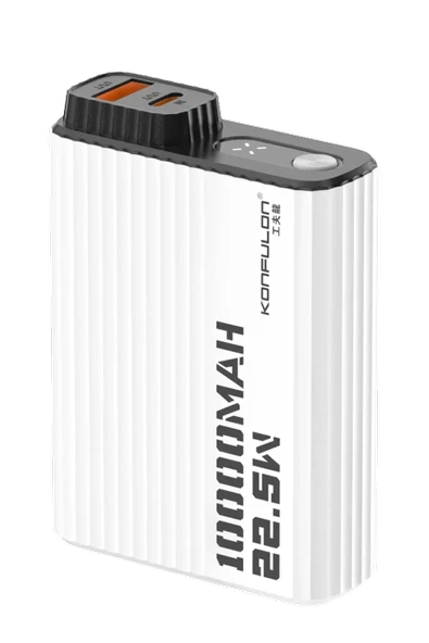 Konfulon A40Q 10.000 mAh PD 20W Mini Powerbank - Siyah-Beyaz ürün görseli 1