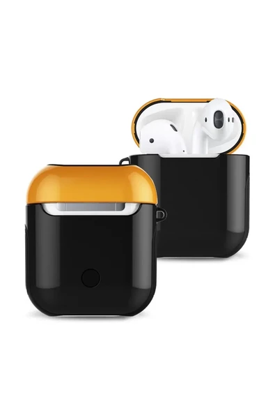 Newface Apple Airpods 2 (2.nesil) 3in1 Kılıf - Siyah-Sarı ürün görseli 1