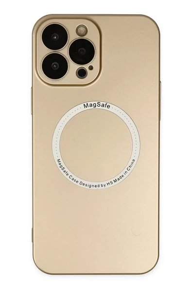 Newface Apple iPhone 13 Pro Kılıf Jack Magneticsafe Lens Silikon - Gold ürün görseli 1