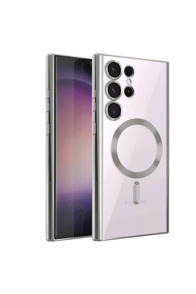 Newface Samsung Galaxy S23 Ultra Kılıf Kross Magneticsafe Kapak - Gümüş ürün görseli 1