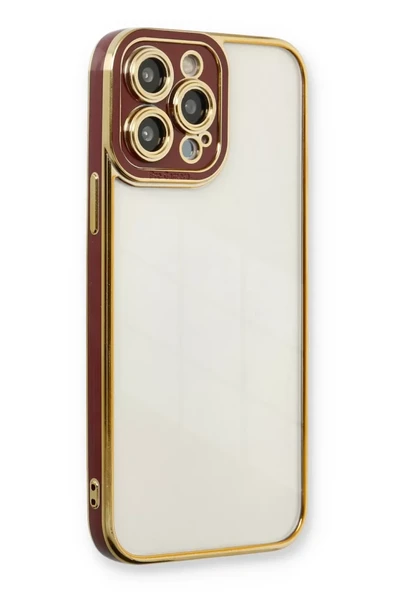 Newface Apple iPhone 13 Pro Kılıf Liva Lens Silikon - Bordo ürün görseli 1