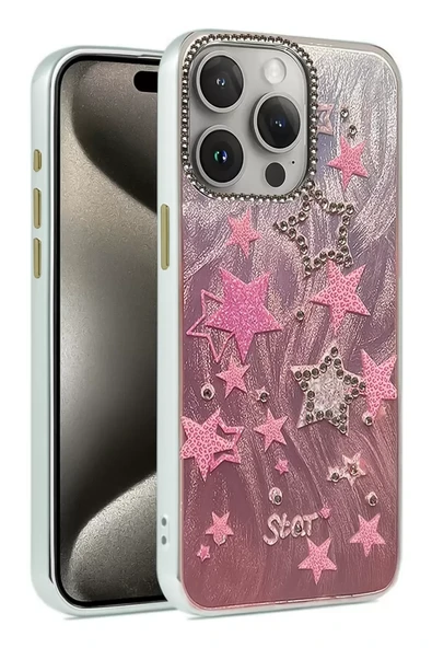 Newface Apple iPhone 15 Pro Max Kılıf Blade Aynalı Desenli Kapak - Desen 7 ürün görseli 1