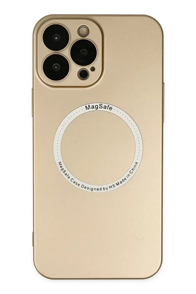 Newface Apple iPhone 14 Pro Kılıf Jack Magneticsafe Lens Silikon - Gold ürün görseli 1