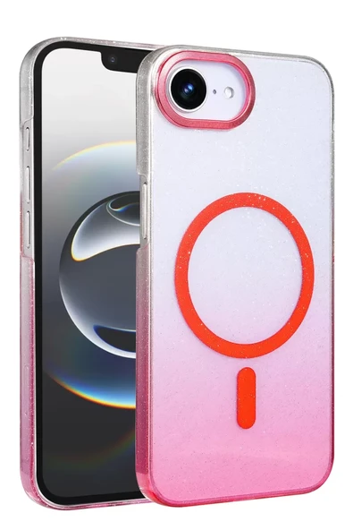 Newface Apple iPhone 16E Glossy Magsafe Kapak - Pembe ürün görseli 1