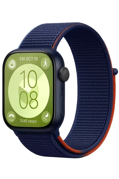 Newface Huawei Fit 4 Hasırlı Cırtcırtlı Kordon - Lacivert-Turuncu ürün görseli 1