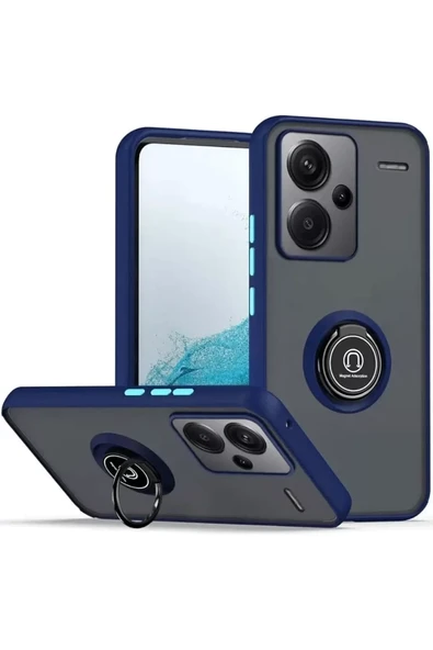 Newface Xiaomi Redmi Note 13 Pro Plus Kılıf Montreal Yüzüklü Silikon Kapak - Lacivert ürün görseli 1