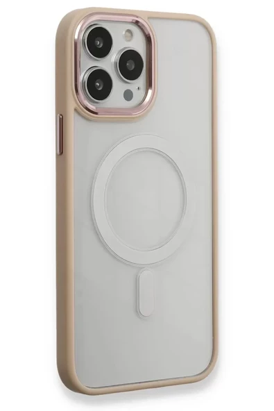 Newface Apple iPhone 13 Pro Kılıf Room Magneticsafe Silikon - Pudra ürün görseli 1