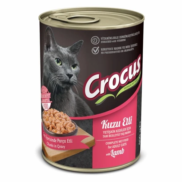 Crocus Kuzu Etli Kedi Yaş Mama 400gr ürün görseli 1