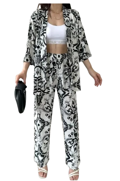 Alt Üst Takım Kimono- Desenli - Resim 2