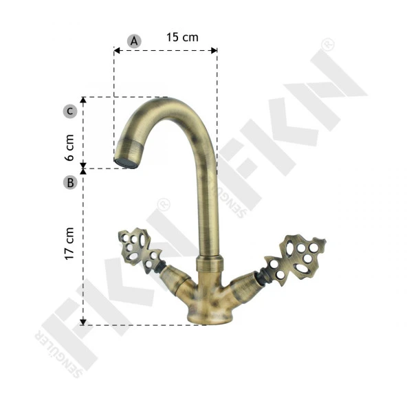 FKN Klasik Maraton Antik Lavabo Bataryası - Resim 4