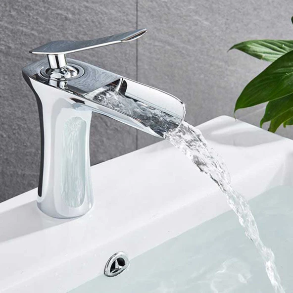 FKN Şelale Kısa Krom Lavabo Bataryası - Resim 2