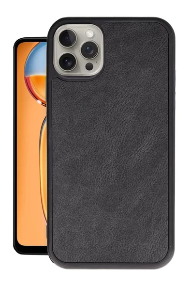 Newface Apple iPhone 14 Pro Max Kılıf Aras Deri Kapak - Siyah ürün görseli 1