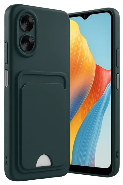 Newface Oppo A38 Kılıf Kelvin Kartvizitli Silikon - Koyu Yeşil ürün görseli 1