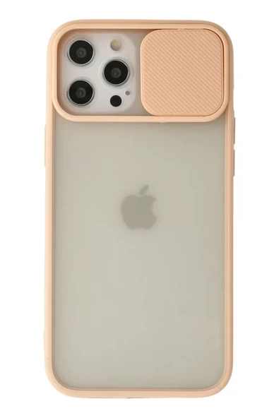 Newface Apple iPhone 12 Pro Max Kılıf Palm Buzlu Kamera Sürgülü Silikon - Pembe ürün görseli 1