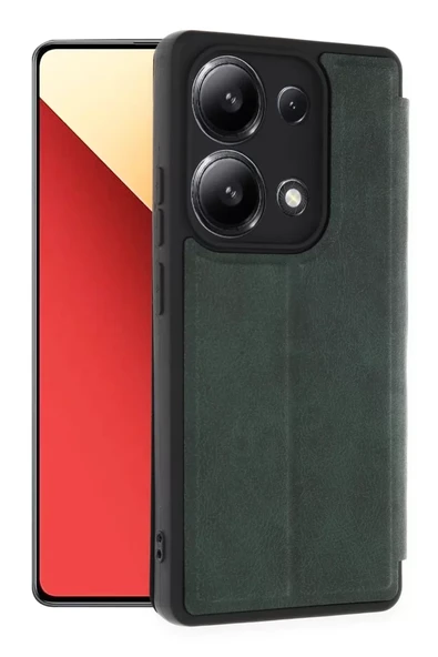 Newface Xiaomi Redmi Note 13 4G Kılıf Flip Cover - Koyu Yeşil ürün görseli 1