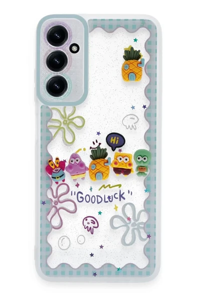 Newface Samsung Galaxy A05S Kılıf Sweet Desenli Silikon Kapak - Açık Mavi ürün görseli 1
