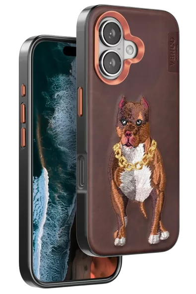 Venco Apple iPhone 16 Perma Desenli Kapak - Kahverengi ürün görseli 1