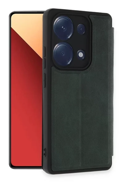Newface Xiaomi Redmi Note 13 Pro 4G Kılıf Flip Cover - Koyu Yeşil ürün görseli 1