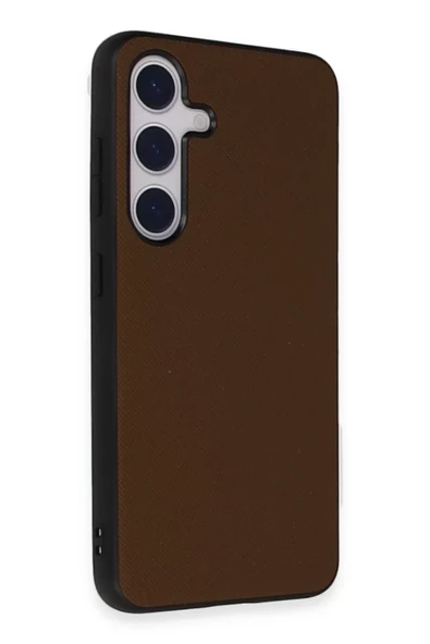 Newface Samsung Galaxy S24 Kılıf Taft Kapak - Kahverengi ürün görseli 1