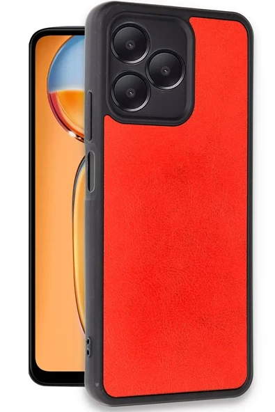 Newface Realme Note 50 4G Kılıf Aras Deri Kapak - Kırmızı ürün görseli 1