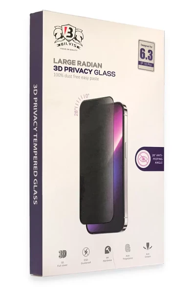 Newface Apple iPhone 16 Pro Max Bilvis 3D Radian Hayalet Cam Ekran Koruyucu ürün görseli 1