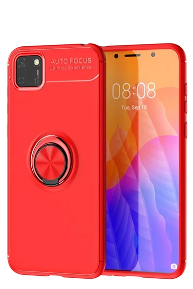 Newface Huawei Y5P Kılıf Range Yüzüklü Silikon - Kırmızı ürün görseli 1
