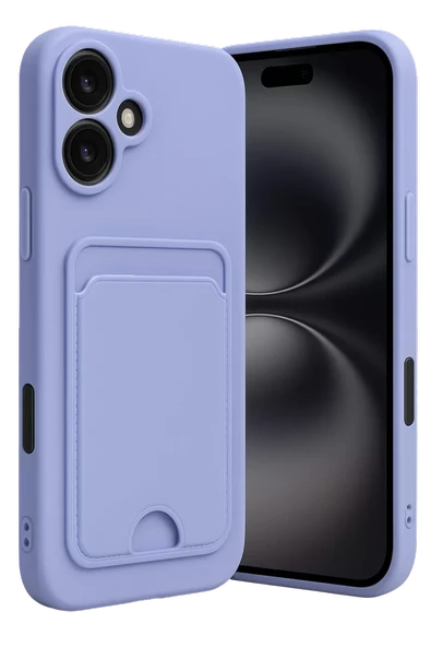 Newface Apple iPhone 16 Kılıf Kelvin Kartvizitli Silikon - Lila ürün görseli 1
