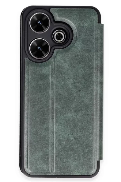 Newface Xiaomi Redmi 13 4G Kılıf Flip Cover - Koyu Yeşil ürün görseli 1