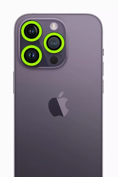 Newface Apple iPhone 12 Pro Max Neon Fosforlu Kamera Lens - Yeşil ürün görseli 1