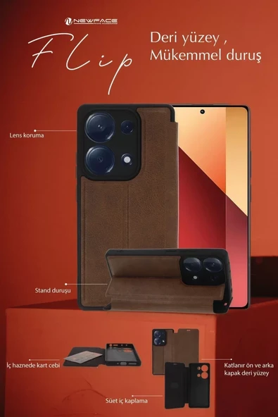 Newface Realme C65 Kılıf Flip Cover - Taba - Resim 3