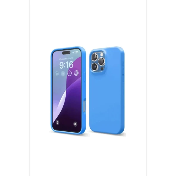 Newface Apple iPhone 16 Pro Max Kılıf First Silikon - Mavi - Resim 2