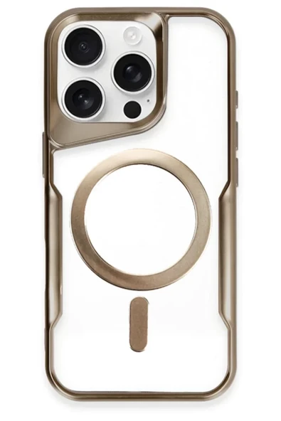 Newface Apple iPhone 16 Pro Kılıf Boyi Magsafe Silikon Kapak - Kahverengi ürün görseli 1