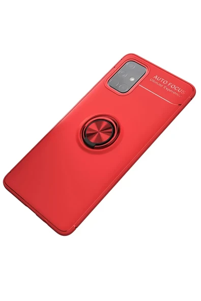Newface Samsung Galaxy M31S Kılıf Range Yüzüklü Silikon - Kırmızı ürün görseli 1