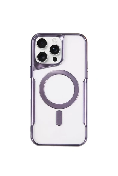 Newface Apple iPhone 14 Pro Max Kılıf Boyi Magsafe Silikon Kapak - Derin Mor ürün görseli 1