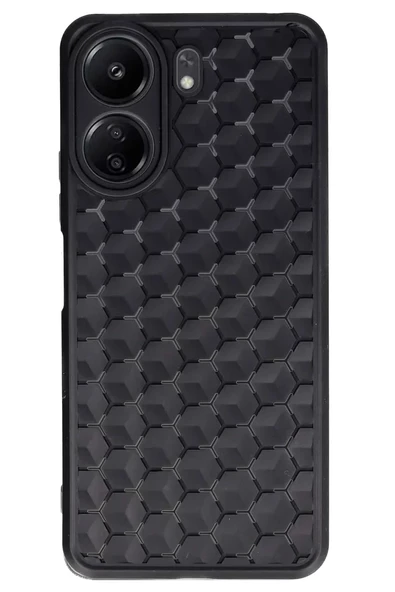 Newface Xiaomi Redmi 13C Kılıf Petek Silikon Kapak - Siyah ürün görseli 1