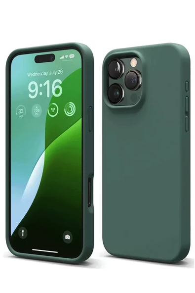 Newface Apple iPhone 16 Pro Kılıf First Silikon - Koyu Yeşil ürün görseli 1