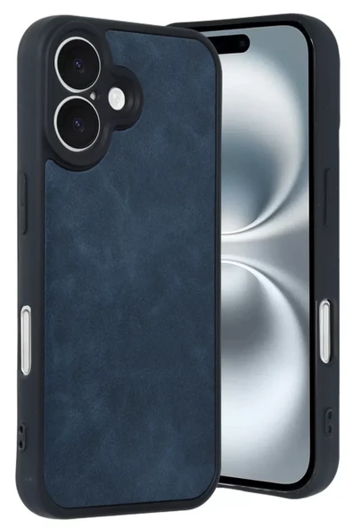 Newface Apple iPhone 16 Kılıf Aras Deri Kapak - Lacivert ürün görseli 1